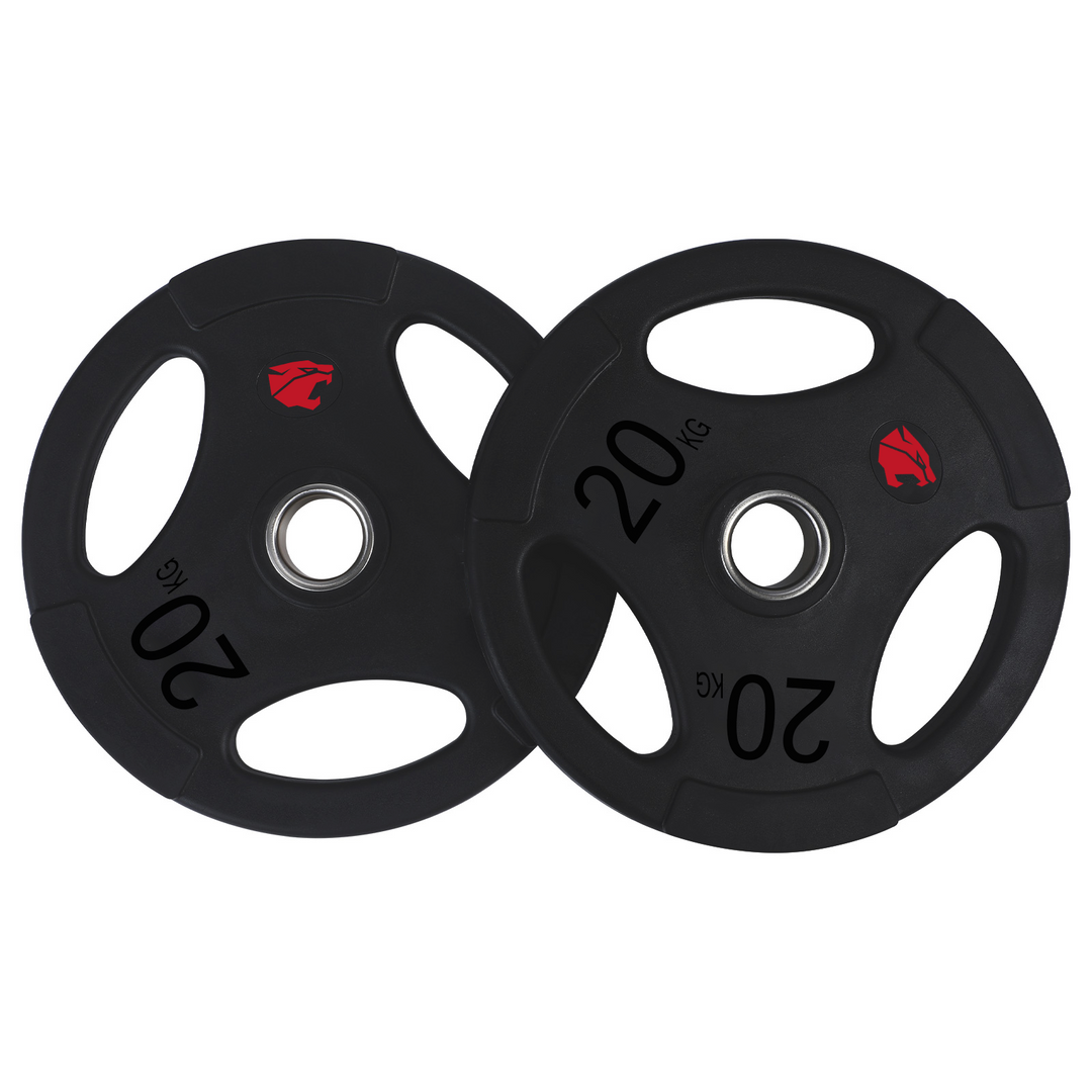 Conjunto Discos de Borracha 105kg 3 Alças 50mm Profissional