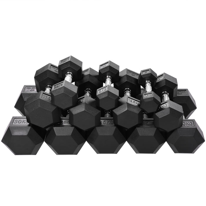 Halteres hexagonais 2,5 - 50 kg (2 unidades)