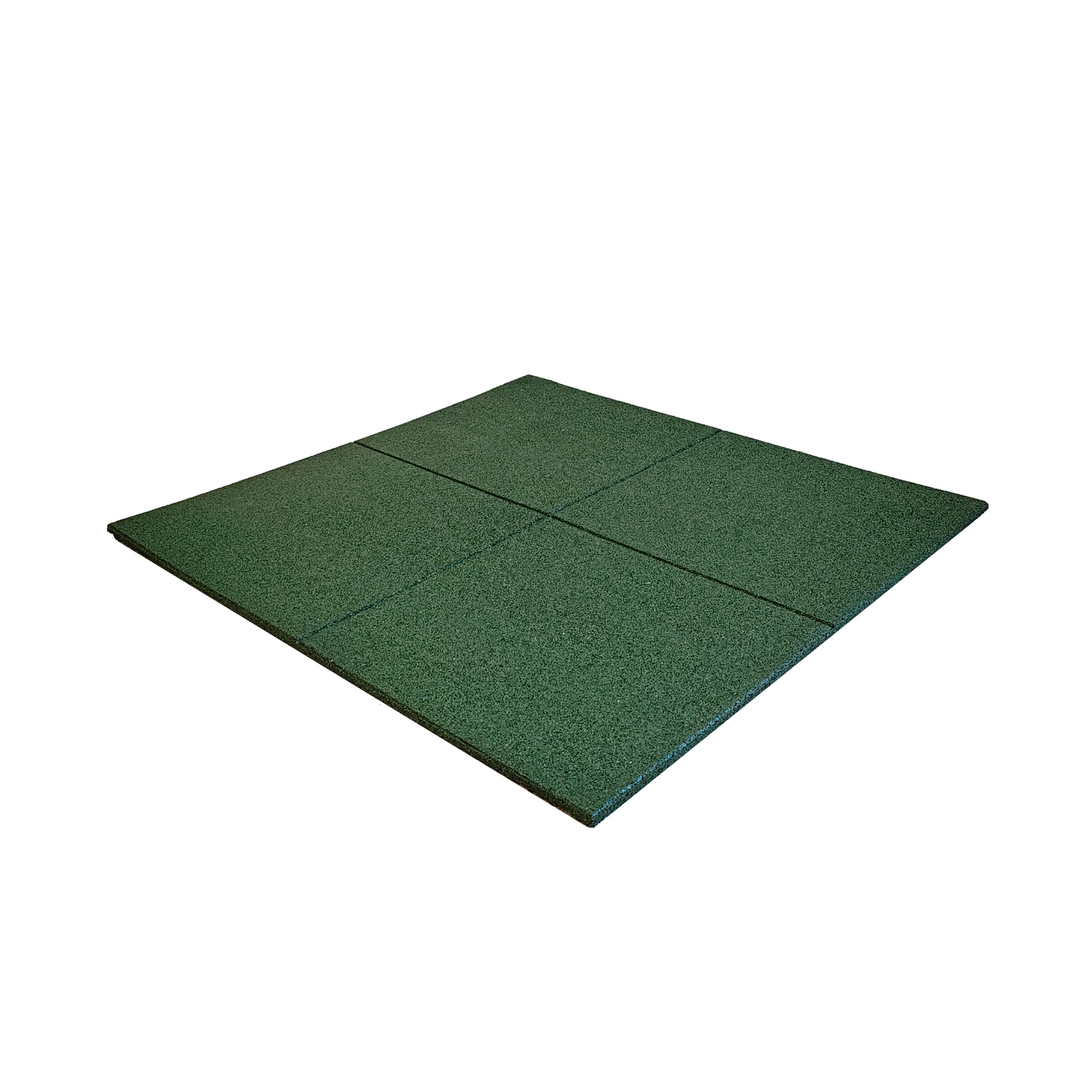 Ladrilho de borracha verde (1 a 4 cm de espessura)