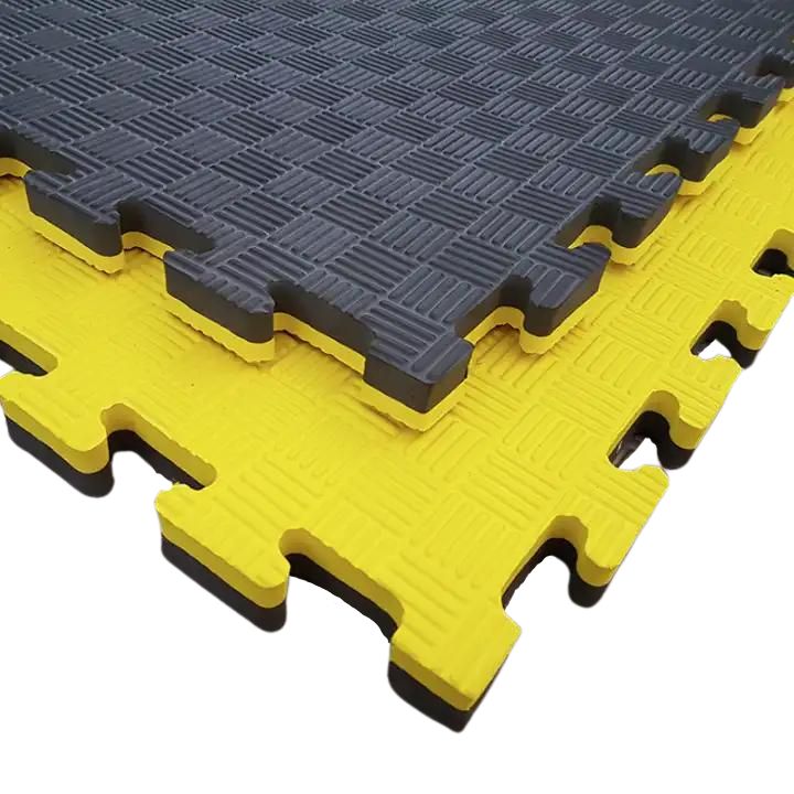 Quebra-cabeça Tatami Profissional 100x100x4 cm Preto e Amarelo