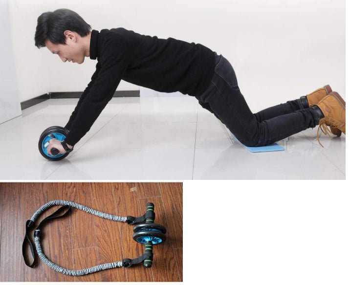 Kit rueda de abdominales + esterilla + cuerda tracción - Fitness Tech