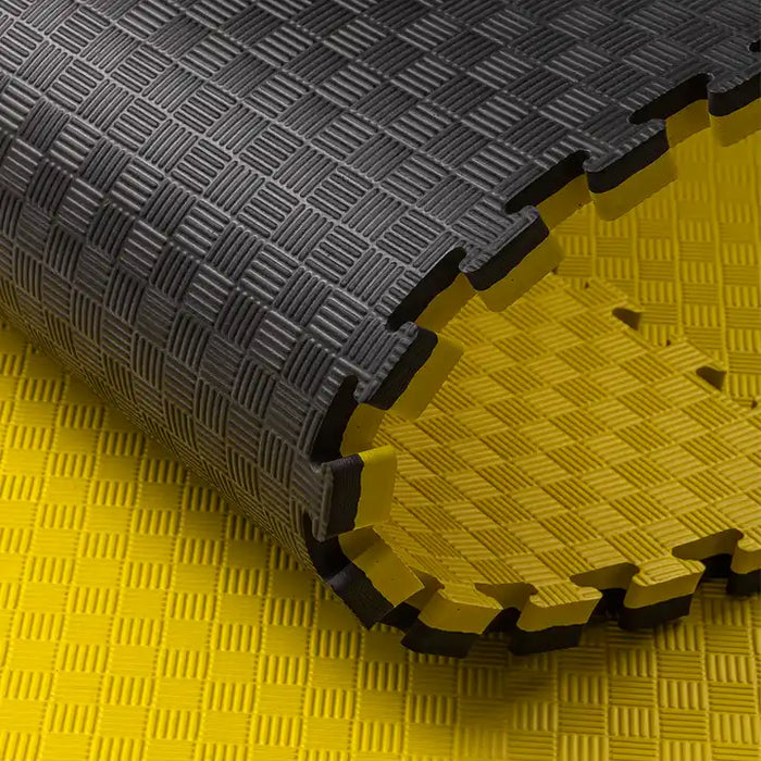 Quebra-cabeça Tatami Profissional 100x100x2 cm Preto e Amarelo