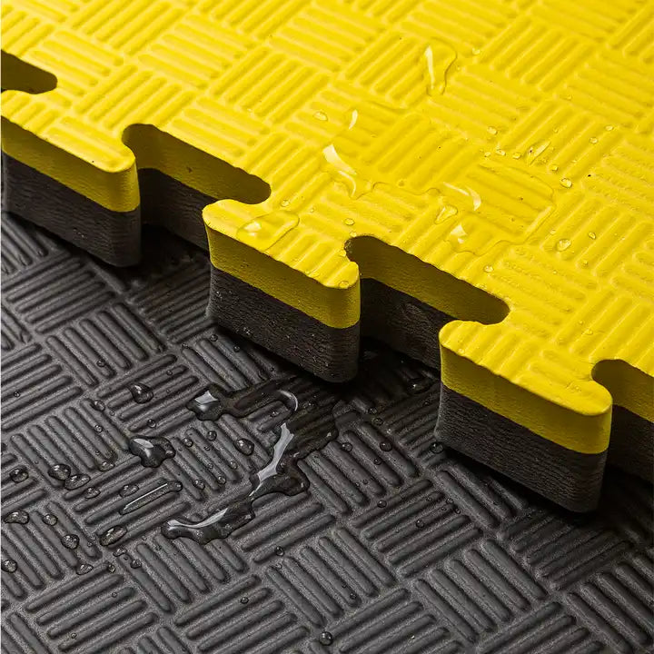 Quebra-cabeça Tatami Profissional 100x100x4 cm Preto e Amarelo