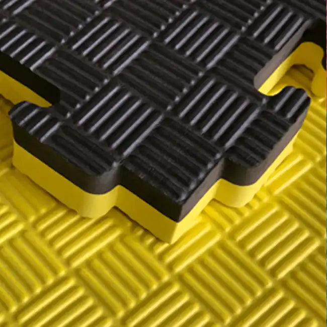 Quebra-cabeça Tatami Profissional 100x100x4 cm Preto e Amarelo