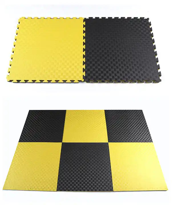 Quebra-cabeça Tatami Profissional 100x100x4 cm Preto e Amarelo