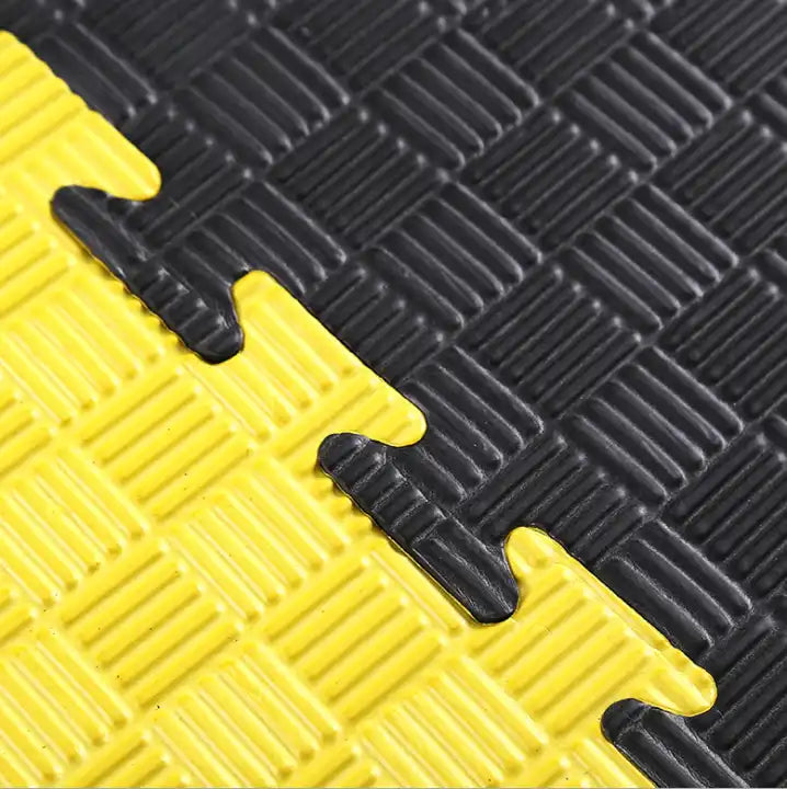 Quebra-cabeça Tatami Profissional 100x100x4 cm Preto e Amarelo