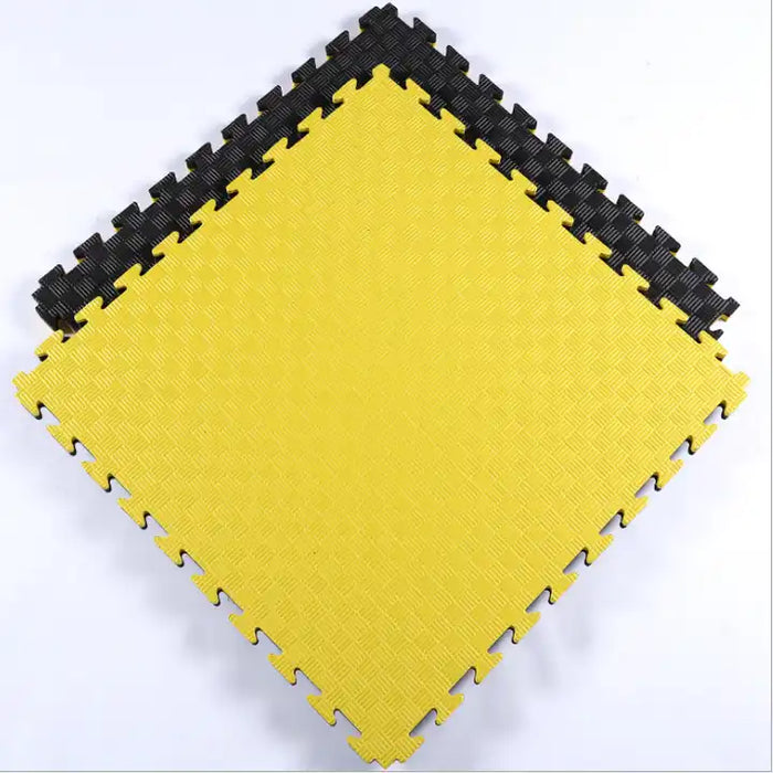 Quebra-cabeça Tatami Profissional 100x100x4 cm Preto e Amarelo